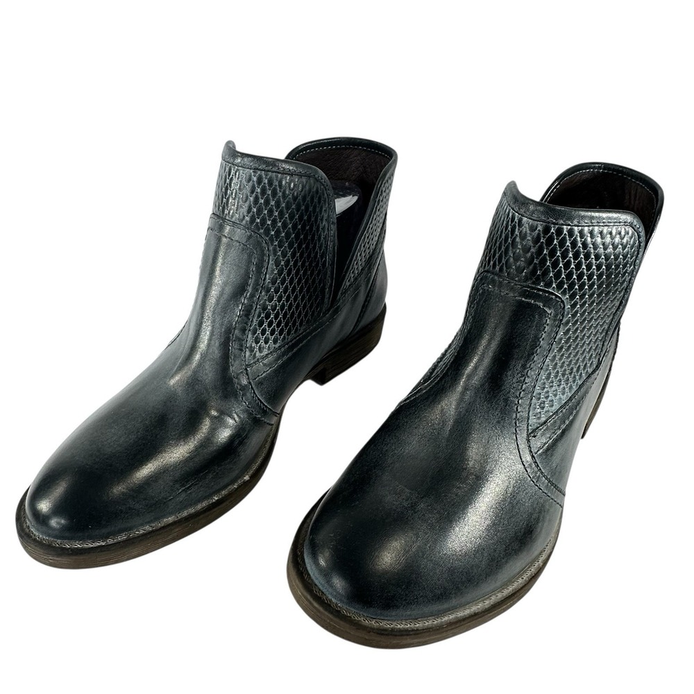 ROAN Gossip Leather Ankle Boots Gray Distressed Size 9.5‎
